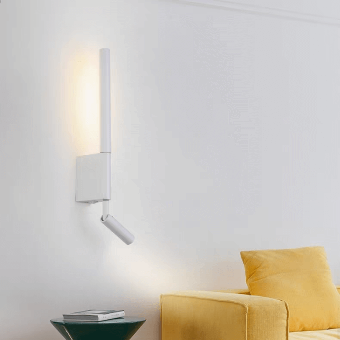 360° rotatable wall light with dual lighting, perfect for living room, bedroom, and hallway decor.