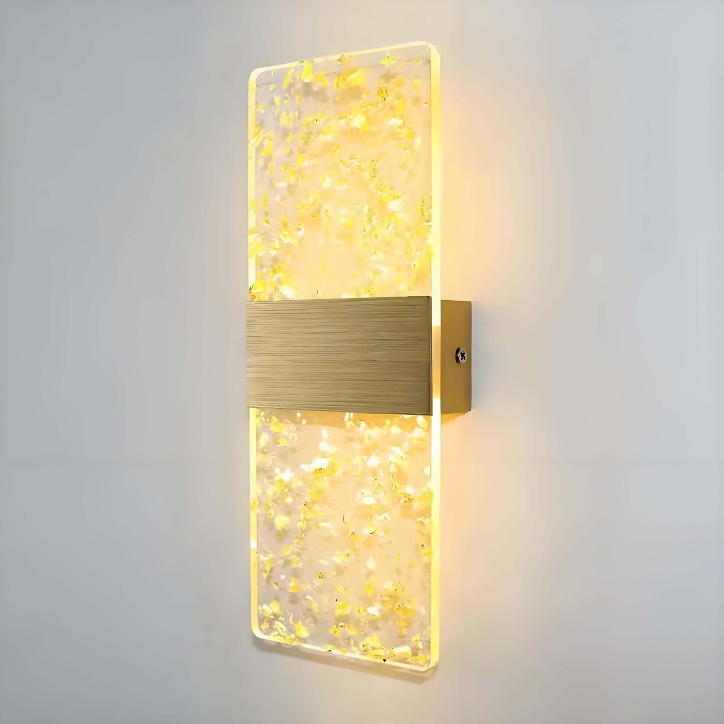 Modern LED wall lamp with acrylic shade and brushed aluminum base, perfect for bedroom lighting.