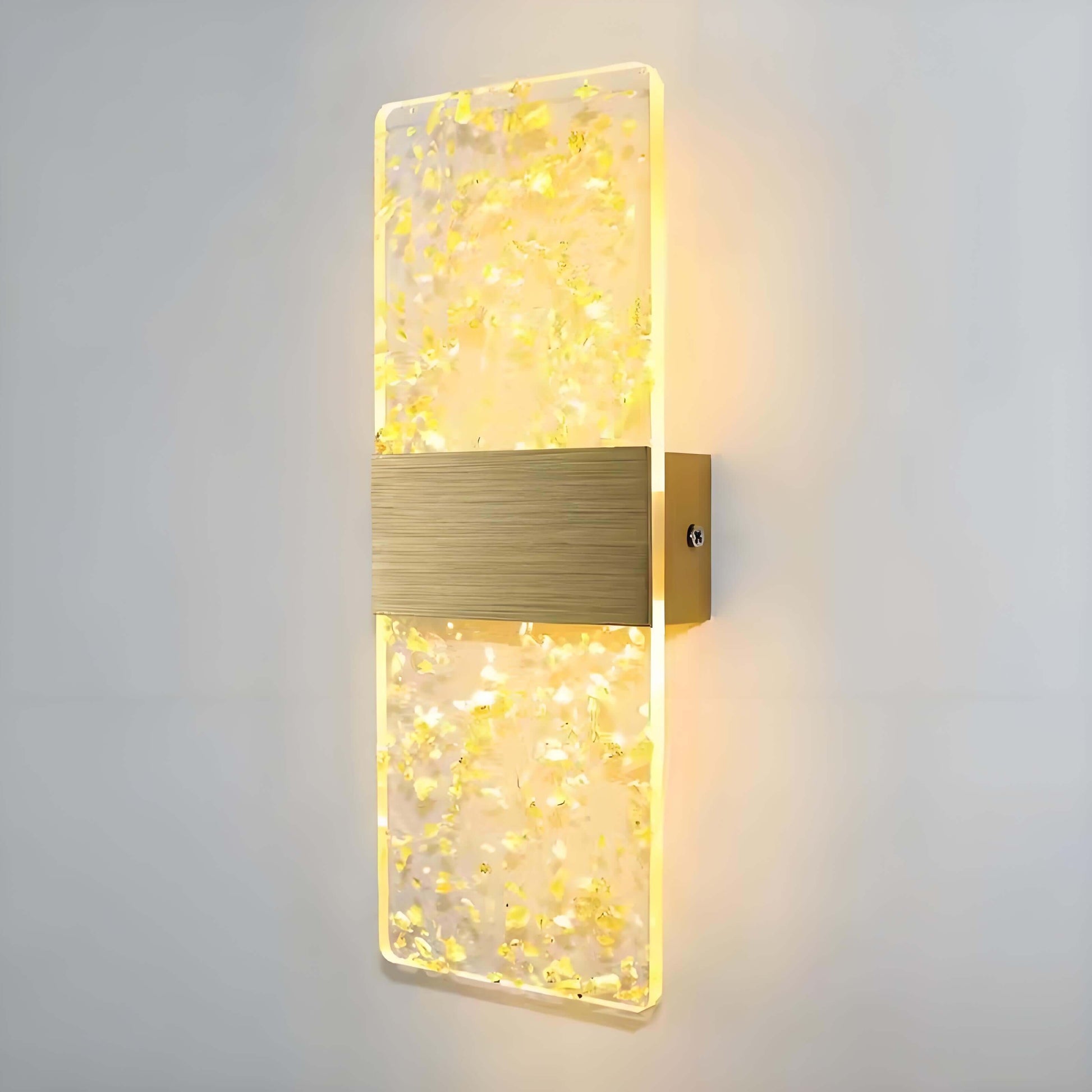 Modern LED wall lamp with acrylic shade and brushed aluminum base, perfect for bedroom lighting.