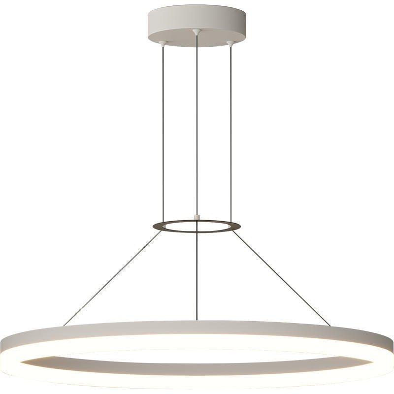 Modern LED Ring Chandelier showcased in a minimalist design, ideal for dining, living, or bedroom lighting.