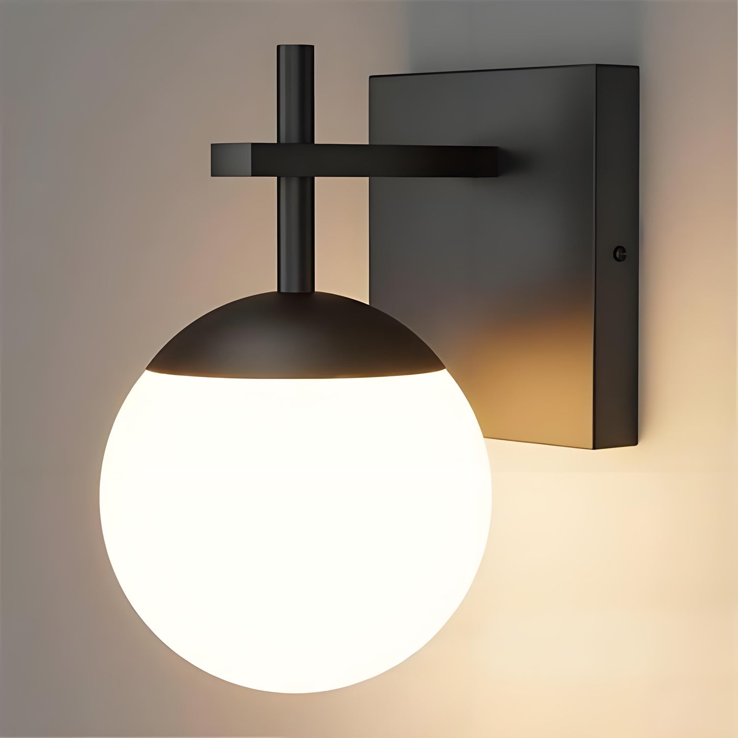 Round Glass Sphere Wall Lamp for Bedroom, Bathroom, and Accent Wall