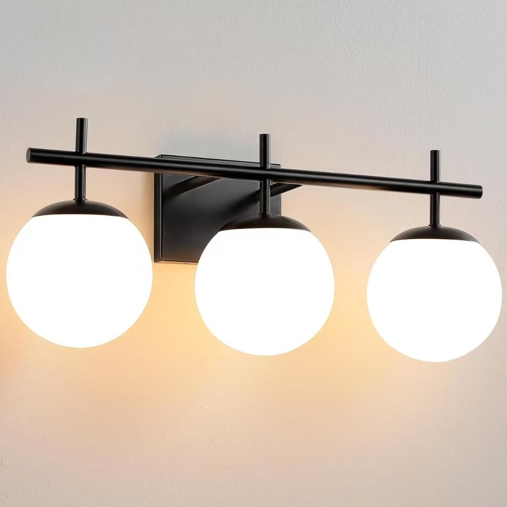 Round Glass Sphere Wall Lamp for Bedroom, Bathroom, and Accent Wall