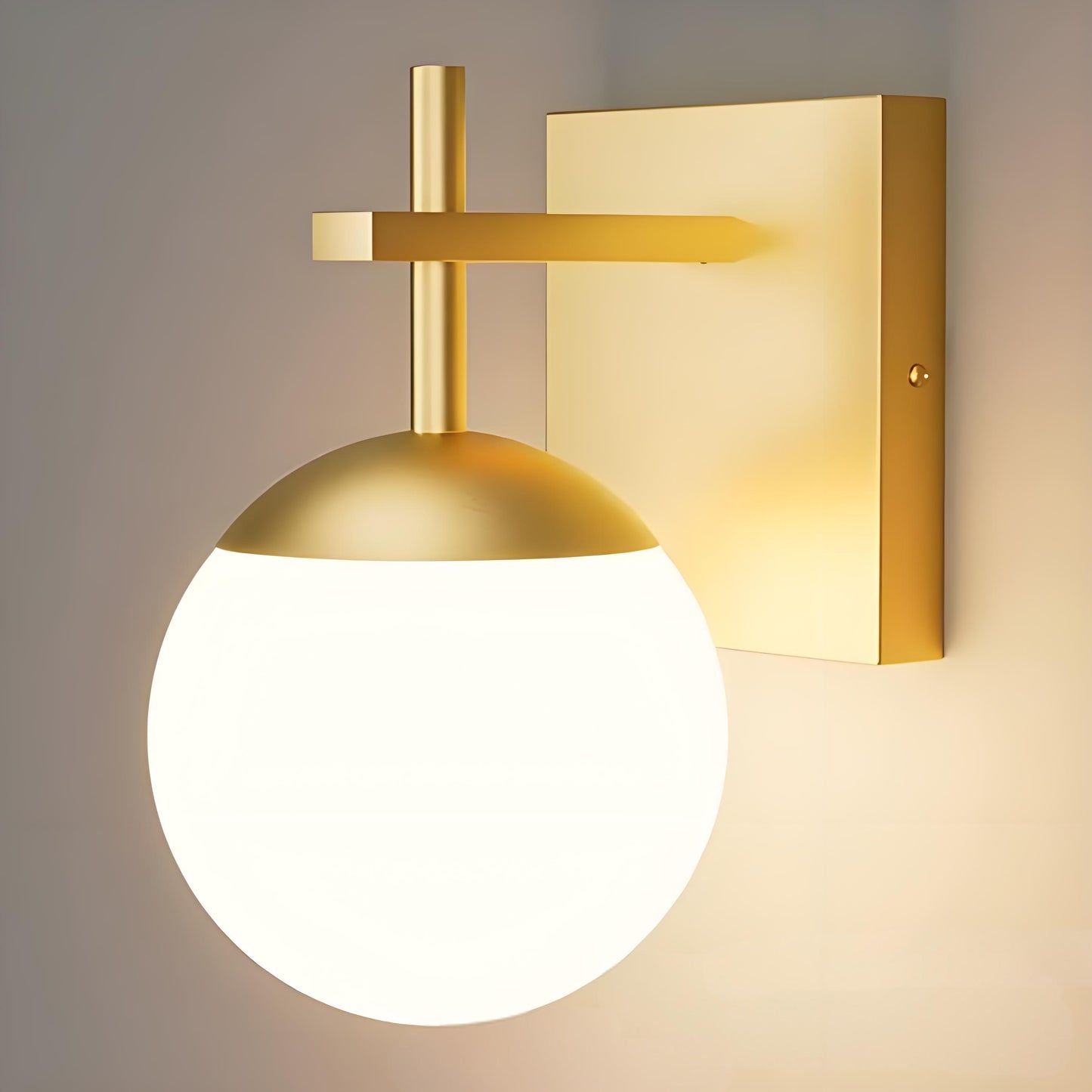 Round Glass Sphere Wall Lamp for Bedroom, Bathroom, and Accent Wall